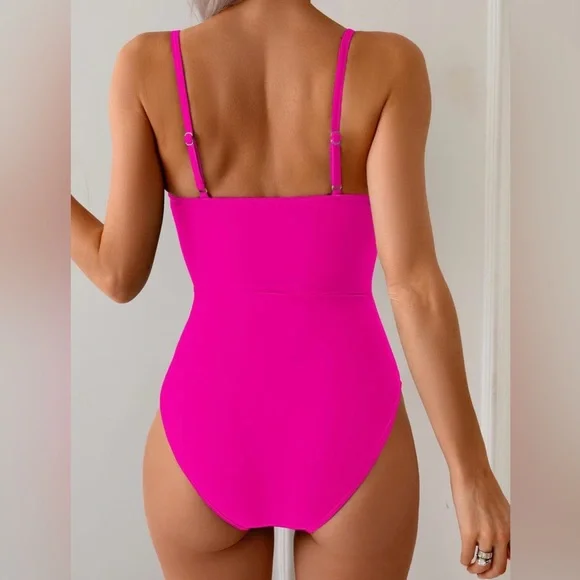 Eomenie Hot Pink One Piece Swimsuit Size M - Picture 2 of 15